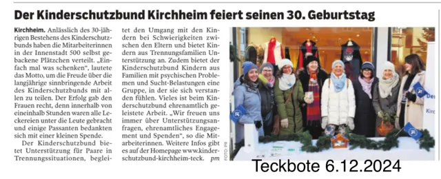 Der Kinderschutzbund Kirchheim feiert seinen 30. Geburtstag
