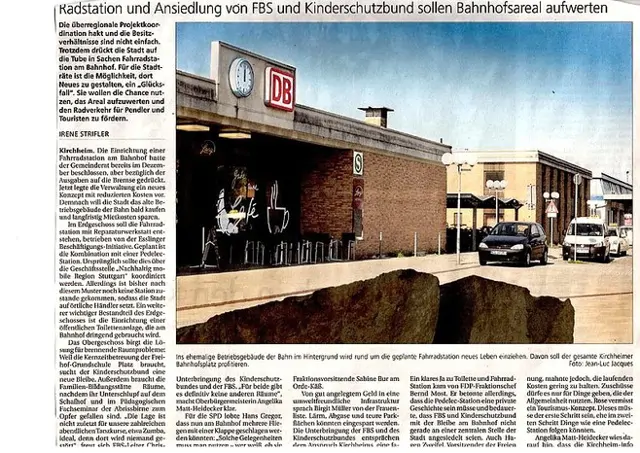 Radstation und Ansiedlung von FBS und Kinderschutzbund sollen Bahnhofsareal aufwerten